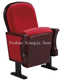 China PU Foam Wooden Lecture Hall Chairs Cold Rolled Steel Feet For Audience Seating supplier