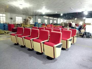China Wood Panel Church Auditorium Chairs ABS Writting Pad Lecture Hall Chair 580mm Dimention supplier