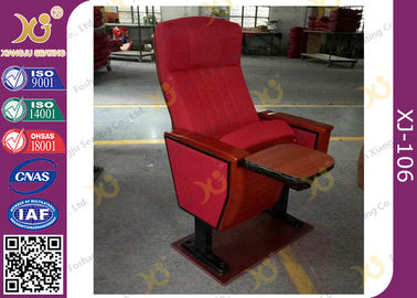 China Mounted Floor Walnut Wood Colour Fabric Public School Auditorium Chairs supplier