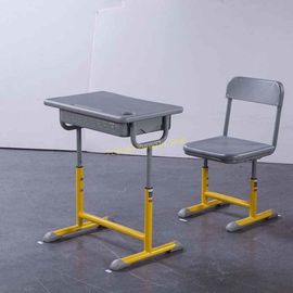 China OEM Student Study Table And Chair Set , Lifting 1.5mm Iron Aluminum Frame Modern Classroom Chairs supplier