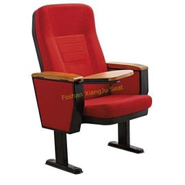 China Red Fabric Wooden Armrest Auditorium Chairs With Writing Pad 5 Years Warranty supplier