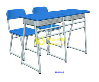 China Metal Material Double Student Desk And Chair Set For Middle School Classroom supplier