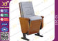 Heavy Duty Foldable Tablet Library Auditorium Chairs With Wooden Arm Surface Finish supplier