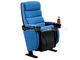 Blue Fabric PP Theater Seating Chairs Movable Armrest Iron Metal Type supplier